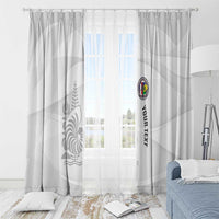 Custom New Caledonia Football Window Curtain Allez Les Cagous White Version - Polynesian Pride