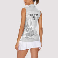 Custom New Caledonia Football Women Sleeveless Polo Shirt Allez Les Cagous White Version - Polynesian Pride