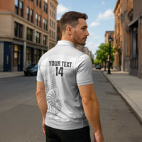 Custom New Caledonia Football Zipper Polo Shirt Allez Les Cagous White Version - Polynesian Pride