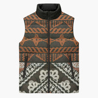 Bula Fiji Tapa Sleeveless Puffer Jacket Fijian Masi Vintage Vibes - Polynesian Pride