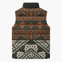 Bula Fiji Tapa Sleeveless Puffer Jacket Fijian Masi Vintage Vibes - Polynesian Pride