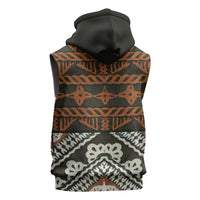 Bula Fiji Tapa Sleeveless Zip Hoodie Fijian Masi Vintage Vibes - Polynesian Pride