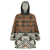 Bula Fiji Tapa Wearable Blanket Hoodie Fijian Masi Vintage Vibes - Polynesian Pride