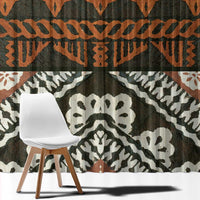 Bula Fiji Tapa Window Curtain Fijian Masi Vintage Vibes - Polynesian Pride