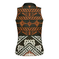 Bula Fiji Tapa Women Sleeveless Polo Shirt Fijian Masi Vintage Vibes - Polynesian Pride