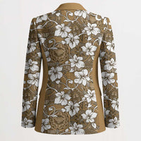 Kuvui Bula Fiji Blazer Fijian Tapa Seamless Hibiscus - Polynesian Pride