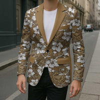 Kuvui Bula Fiji Blazer Fijian Tapa Seamless Hibiscus - Polynesian Pride