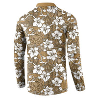 Kuvui Bula Fiji Button Sweatshirt Fijian Tapa Seamless Hibiscus - Polynesian Pride