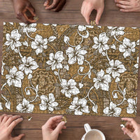 Kuvui Bula Fiji Puzzle Fijian Tapa Seamless Hibiscus - Polynesian Pride