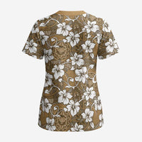 Kuvui Bula Fiji Scrub Top Fijian Tapa Seamless Hibiscus - Polynesian Pride