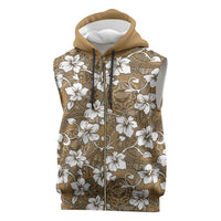 Kuvui Bula Fiji Sleeveless Zip Hoodie Fijian Tapa Seamless Hibiscus - Polynesian Pride