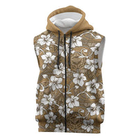 Kuvui Bula Fiji Sleeveless Zip Hoodie Fijian Tapa Seamless Hibiscus - Polynesian Pride