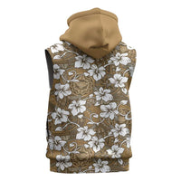 Kuvui Bula Fiji Sleeveless Zip Hoodie Fijian Tapa Seamless Hibiscus - Polynesian Pride
