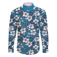 Karakarawa Bula Fiji Family Matching Off The Shoulder Long Sleeve Dress and Hawaiian Shirt Fijian Tapa Seamless Hibiscus - Polynesian Pride