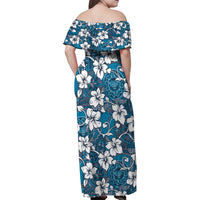 Karakarawa Bula Fiji Family Matching Off Shoulder Maxi Dress and Hawaiian Shirt Fijian Tapa Seamless Hibiscus - Polynesian Pride