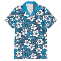 Karakarawa Bula Fiji Family Matching Off Shoulder Short Dress and Hawaiian Shirt Fijian Tapa Seamless Hibiscus - Polynesian Pride