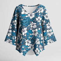Karakarawa Bula Fiji Kimono Sleeve Blouse Fijian Tapa Seamless Hibiscus - Polynesian Pride