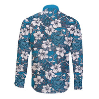 Karakarawa Bula Fiji Long Sleeve Button Shirt Fijian Tapa Seamless Hibiscus - Polynesian Pride