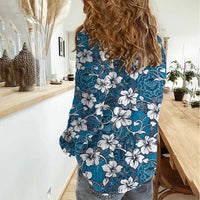 Karakarawa Bula Fiji Women Casual Shirt Fijian Tapa Seamless Hibiscus LT14 - Polynesian Pride