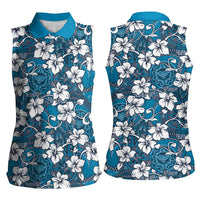 Karakarawa Bula Fiji Women Sleeveless Polo Shirt Fijian Tapa Seamless Hibiscus - Polynesian Pride