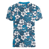 Karakarawa Bula Fiji Women V-Neck T-Shirt Fijian Tapa Seamless Hibiscus LT14 - Polynesian Pride