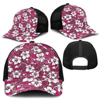 Piqi Bula Fiji Baseball Net Cap Fijian Tapa Seamless Hibiscus - Polynesian Pride