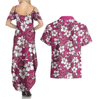 Piqi Bula Fiji Couples Matching Summer Maxi Dress and Hawaiian Shirt Fijian Tapa Seamless Hibiscus - Polynesian Pride