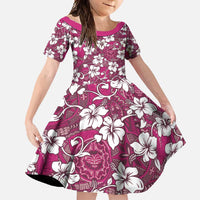 Piqi Bula Fiji Family Matching Summer Maxi Dress and Hawaiian Shirt Fijian Tapa Seamless Hibiscus - Polynesian Pride