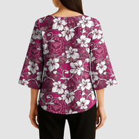Piqi Bula Fiji Kimono Sleeve Blouse Fijian Tapa Seamless Hibiscus - Polynesian Pride