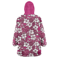 Piqi Bula Fiji Wearable Blanket Hoodie Fijian Tapa Seamless Hibiscus - Polynesian Pride