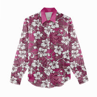 Piqi Bula Fiji Women Casual Shirt Fijian Tapa Seamless Hibiscus LT14 - Polynesian Pride