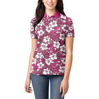 Piqi Bula Fiji Women Polo Shirt Fijian Tapa Seamless Hibiscus - Polynesian Pride