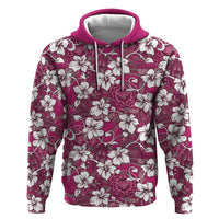 Piqi Bula Fiji Zip Hoodie Fijian Tapa Seamless Hibiscus - Polynesian Pride