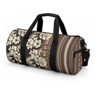 Bula Fiji Masi Duffle Bag Tapa Tropical Hibiscus Half Stylized