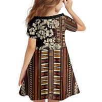 Bula Fiji Masi Family Matching Long Sleeve Bodycon Dress and Hawaiian Shirt Tapa Tropical Hibiscus Half Stylized LT14 - Polynesian Pride
