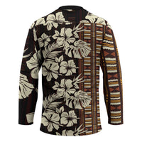Bula Fiji Masi Hockey Jersey Tapa Tropical Hibiscus Half Stylized - Polynesian Pride