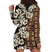 Bula Fiji Masi Hoodie Dress Tapa Tropical Hibiscus Half Stylized - Polynesian Pride