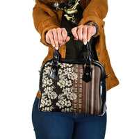 Bula Fiji Masi Shoulder Handbag Tapa Tropical Hibiscus Half Stylized - Polynesian Pride