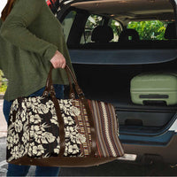 Bula Fiji Masi Travel Bag Tapa Tropical Hibiscus Half Stylized - Polynesian Pride