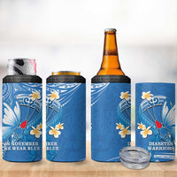 Polynesia Diabetes Awareness Month 4 in 1 Can Cooler Tumbler In November We Wear Blue