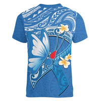 Polynesia Diabetes Awareness Month Women V-Neck T-Shirt In November We Wear Blue