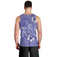 Polynesia Stomach Cancer Awareness Men Tank Top Periwinkle Ribbon Brave Strong!