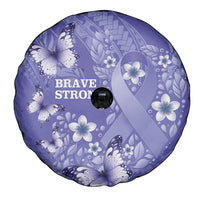 Polynesia Stomach Cancer Awareness Spare Tire Cover Periwinkle Ribbon Brave Strong!