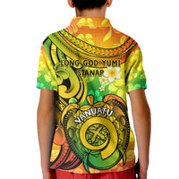 Halo Vanuatu Kid Polo Shirt Sand Drawing Turtle Polynesian Tropical Flowers LT14 - Polynesian Pride