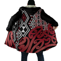New Zealand Cloak Aotearoa Kowhaiwhai Mix Taniko Art - Red - Polynesian Pride