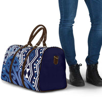 New Zealand Travel Bag Aotearoa Kowhaiwhai Mix Taniko Art - Blue - Polynesian Pride