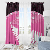 Custom New Zealand Aotearoa Cricket Window Curtain Go White Silver Fern