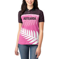 Custom New Zealand Aotearoa Cricket Women Polo Shirt Go White Silver Fern