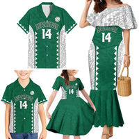 Custom Hawaii Volleyball Family Matching Mermaid Dress and Hawaiian Shirt Hawaiian Kakau Pattern