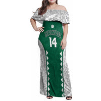 Custom Hawaii Volleyball Family Matching Off Shoulder Maxi Dress and Hawaiian Shirt Hawaiian Kakau Pattern